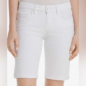 Paige white denim shorts.